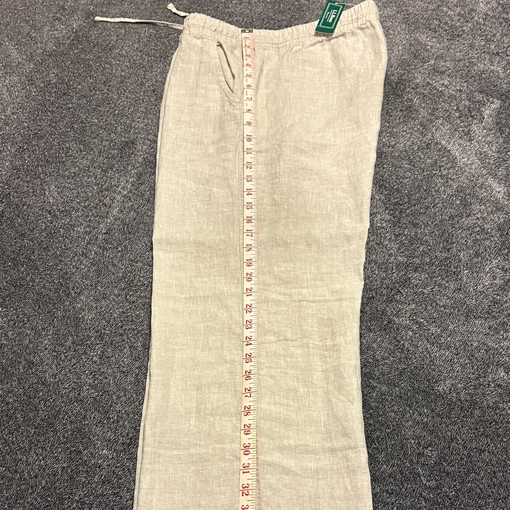 Women's Beige Linen Trousers